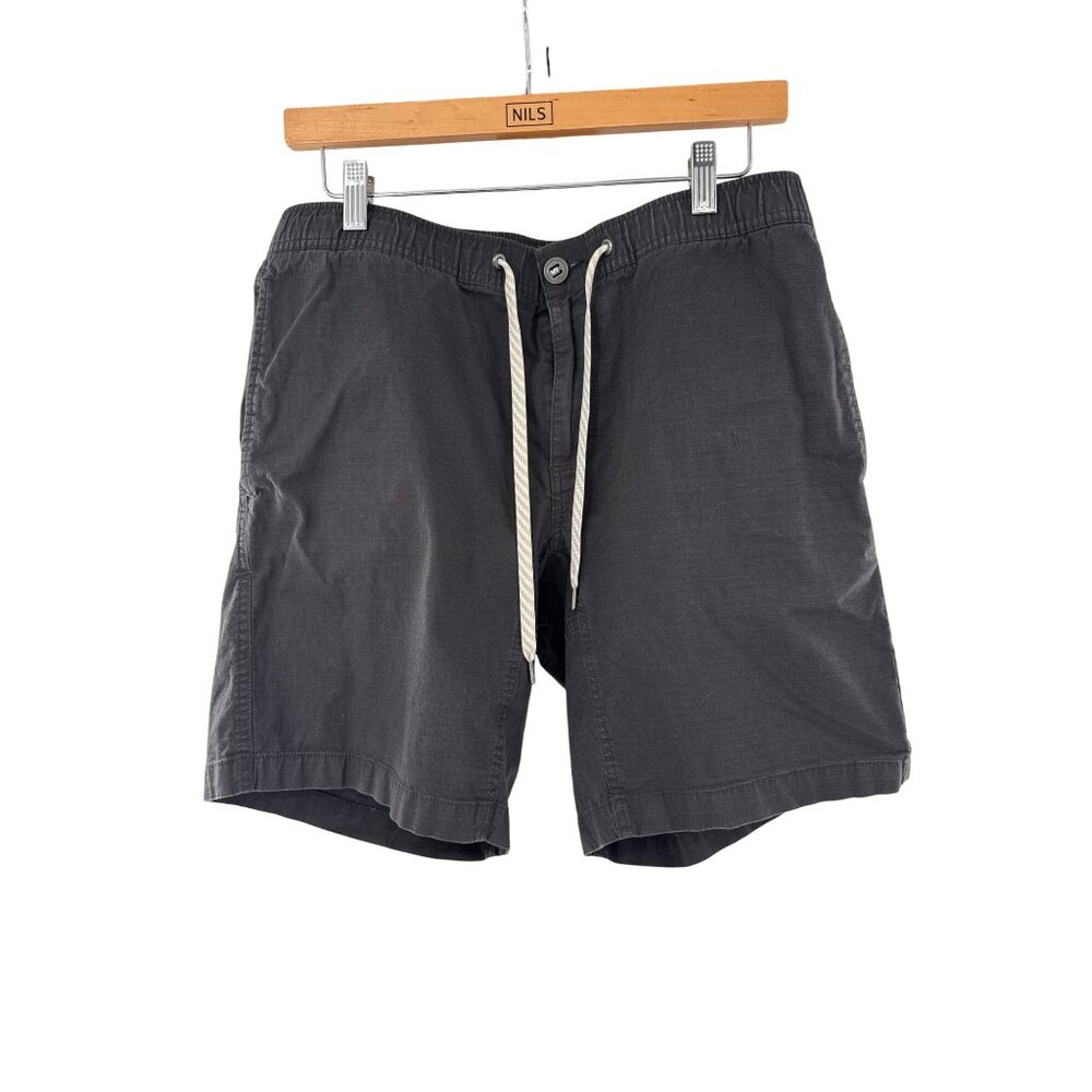 Vuori Ripstop Elastic Waist Shorts Zip Pockets‎ Charcoal Gray Mens M